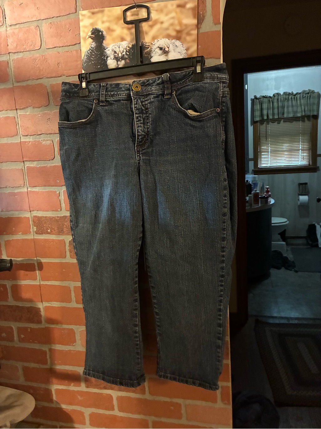 St. John's Bay Dark Blue Denim Capris For Women